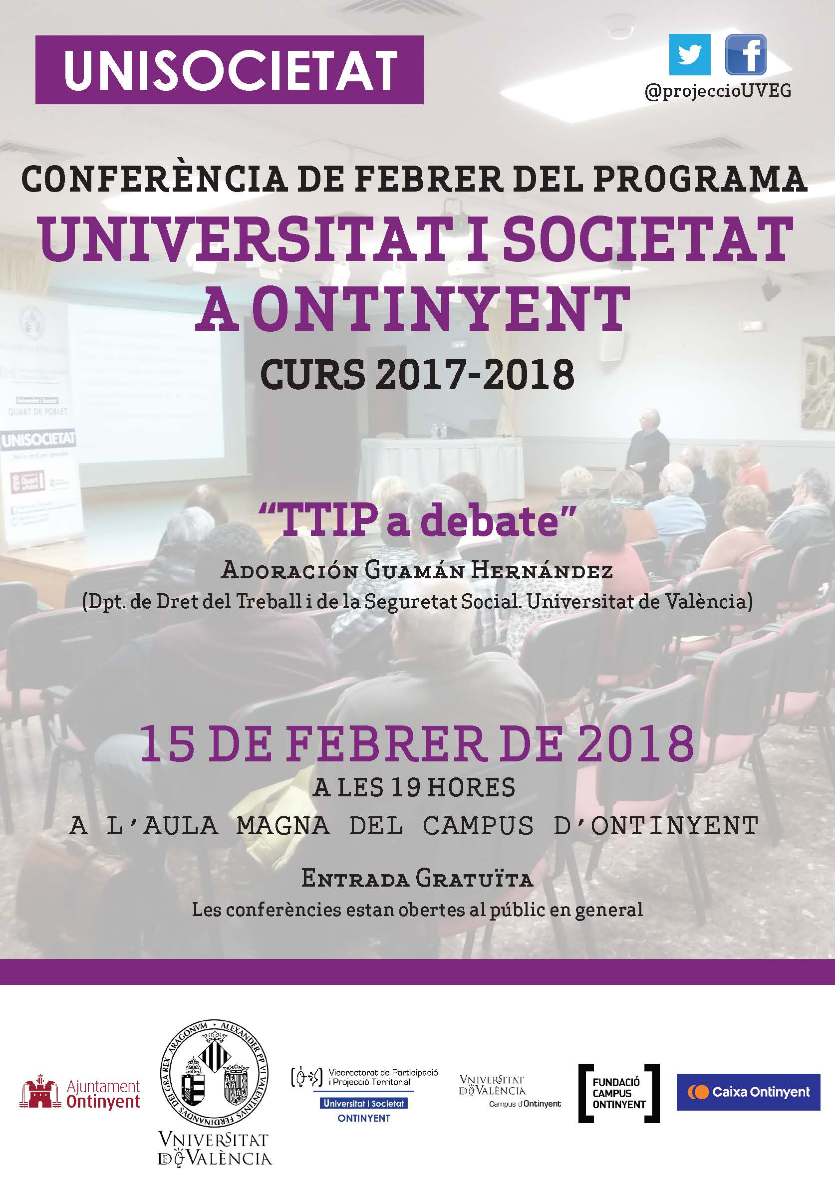 CONFERÈNCIA DE FEBRER DEL PROGRAMA UNIVERSITAT I SOCIETAT A ONTINYENT